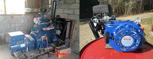 Small engines running on gas from biomass. Small engines running on gas from biomass.